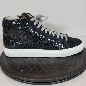 P448 F9 Star Black Reptile embossed Sneakers Women's Size 9US / 39 EU